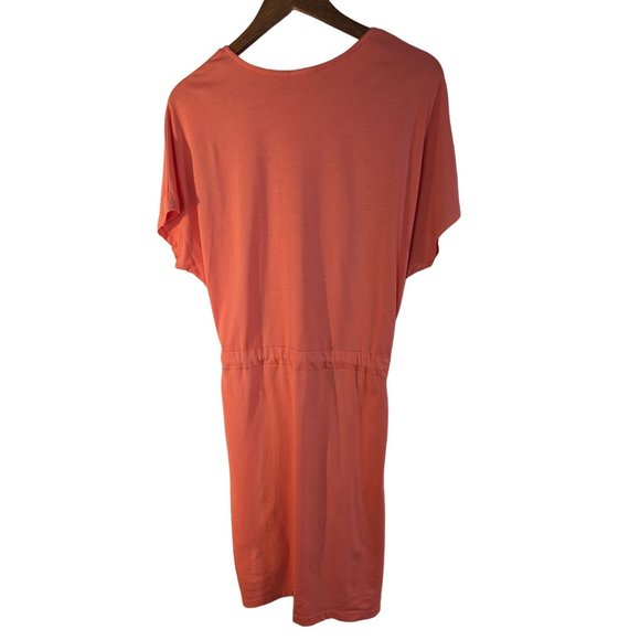 JunaRose Coral T-shirt Dolman Sleeve Tie-waist Knee-length Dress Sz L - Picture 4 of 8